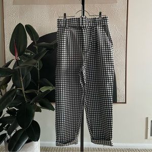 Zara black and white gingham trousers